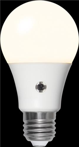 Schemersensor - Standaard bol - E27 - 11W - Extra Warm Wit - 2700K - Opaal