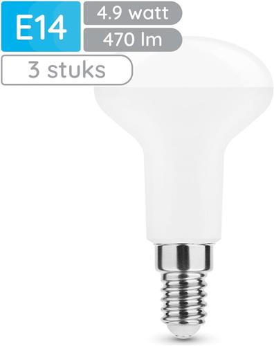 Modee E14 LED Lamp 4.9W - 470lm - 2700K - Warm Wit - LED Spot R50 - Vervangt 40W Halogeen Gloeilamp - 3 stuks