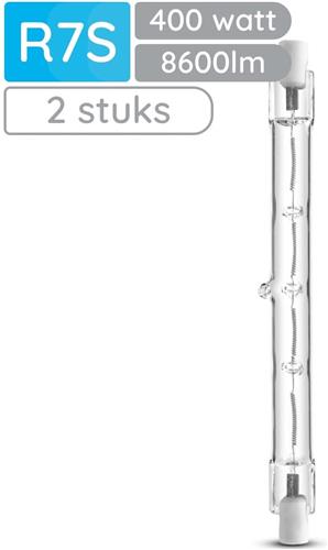 Modee Halogeenlamp R7s - 400W 2700K 8600 LM 230V - Staaflamp - 118mm - Warm Wit - 2 stuks