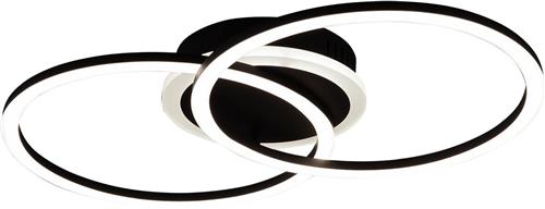 LED Plafondlamp - Plafondverlichting - Torna Venda - 25W - Warm Wit 3000K - Dimbaar - Rond - Mat Zwart - Aluminium