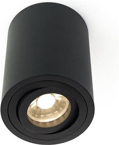 Opbouw spot GU10 - 96mm - Kunststof - Rond armatuur - Zwart