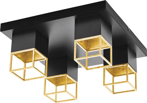 EGLO Montebaldo Plafondlamp - GU10 - 38 cm - Zwart/Goud