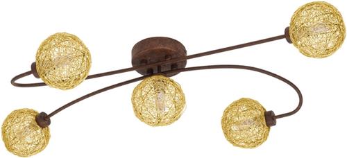 EGLO Caris 1 Plafonnière - G9 - Staal;Aluminium - Goud;Roest