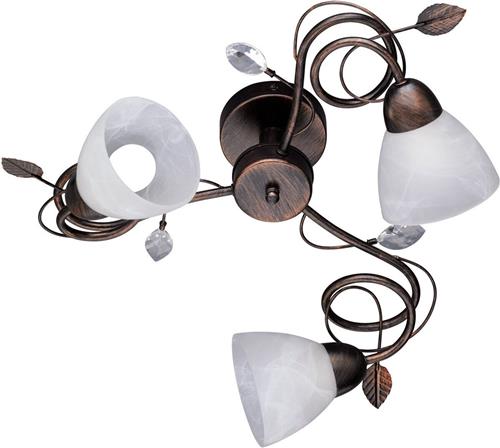 LED Plafondlamp - Plafondverlichting - Torna Trada - E14 Fitting - 3-lichts - Rond - Antiek Roestkleur - Aluminium