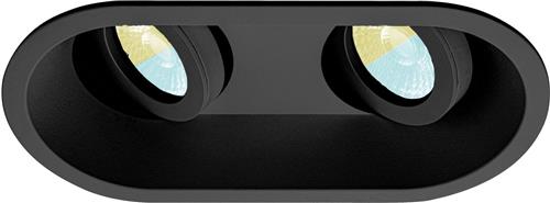 Inbouwspot Armin met Philips HUE White Ambiance - inbouw spot - Zwart - dubbele verdiepte spot - Voor binnen / woonkamer / keuken / slaapkamer - IP20 - GU10 - Buitendiameter: Dubbele spot - boorgat: Vierkante uitsparing - min. Inbouwdiepte: 90MM