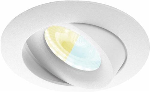 Inbouwspot Florian met Philips HUE White Ambiance - spot - Wit - rond - Voor binnen / woonkamer / keuken / slaapkamer - IP20 - GU10 - Buitendiameter: 81MM - boorgat: 70-75MM - min. Inbouwdiepte: 70MM
