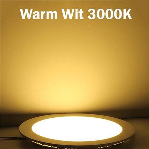 LED Downlight Slim - Inbouw Rond 6W - Dimbaar - Warm Wit 3000K - Mat Wit Aluminium - Ø120mm