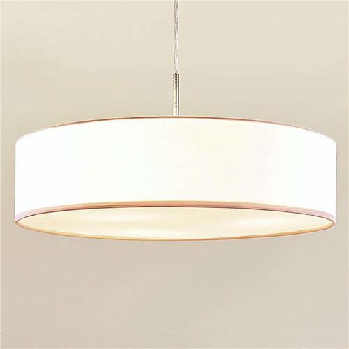 Lindby - Hanglamp - 3lichts - Stof, metaal - H: 12 cm - E27 - wit, mat nikkel
