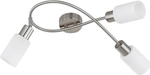 LED Plafondspot - Trion Smast - E14 Fitting - 3-lichts - Rechthoek - Mat Nikkel - Aluminium