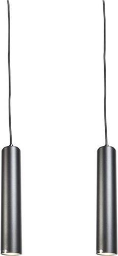 QAZQA tuba - Moderne Hanglamp - 2 lichts - Ø 55 mm - Zwart - Industrieel - Woonkamer | Slaapkamer | Keuken