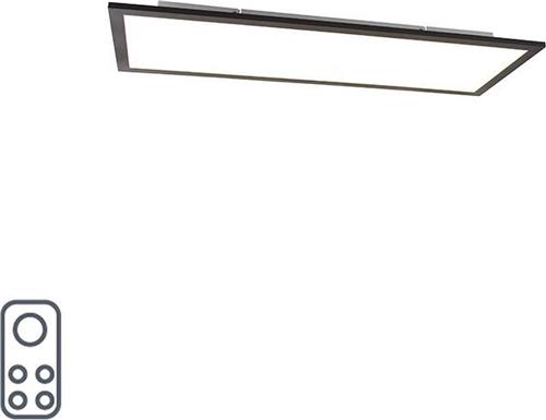 QAZQA liv - Moderne Dimbare LED paneel | Plafondlamp met Dimmer - 1 lichts - L 800 mm - Zwart - Woonkamer | Slaapkamer | Keuken