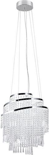 LED Hanglamp - Trion Mop - 38W - Aanpasbare Kleur - Dimbaar - Rond - Chroom - Metaal
