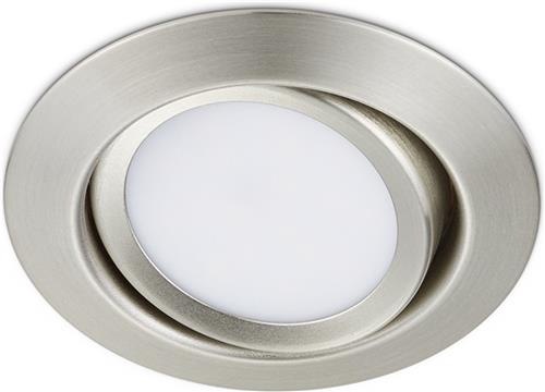 LED Spot - Inbouwspot - Trion Roluno - 5W - Warm Wit 3000K - Rond - Mat Nikkel - Aluminium - Ø80