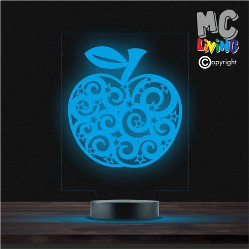 Led Lamp Met Gravering - RGB 7 Kleuren - Appel
