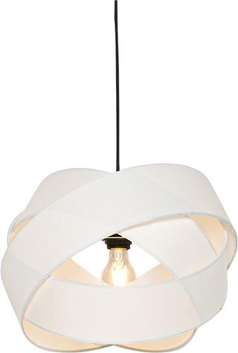 QAZQA cloth - Moderne Hanglamp - 1 lichts - Ø 38 cm - Wit - Woonkamer | Slaapkamer | Keuken
