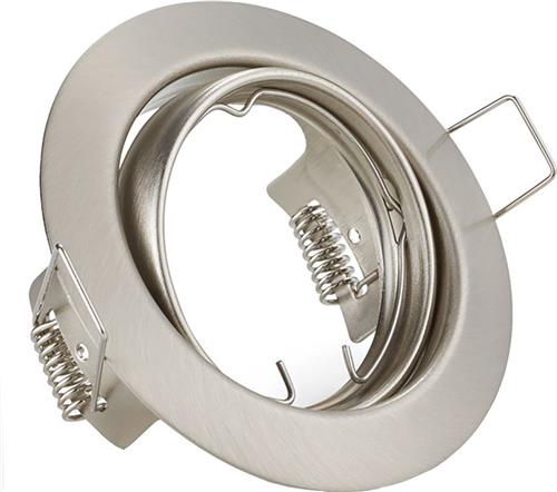 Spot Armatuur GU10 - Trion - GU10 Inbouwspot - Rond - Nikkel - Aluminium - Kantelbaar Ø83mm
