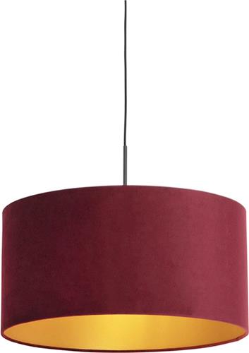 QAZQA combi - Landelijke Hanglamp met kap - 1 lichts - Ø 500 mm - Rood - Woonkamer | Slaapkamer | Keuken