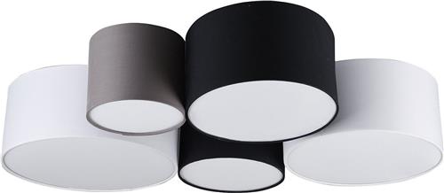 LED Plafondlamp - Plafondverlichting - Trion Hotia - E27 Fitting - 5-lichts - Rond - Meerkleurig - Aluminium