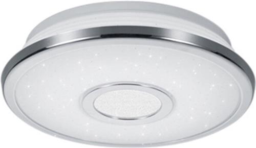 LED Plafondlamp - Trion Osirina - 12W - Warm Wit 3000K - Dimbaar - Sterlicht - Rond - Glans Chroom - Kunststof