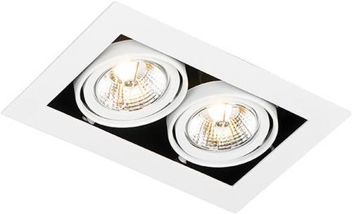QAZQA oneon - Moderne Inbouwspot - 2 lichts - L 250 mm - Wit - Woonkamer | Slaapkamer | Keuken