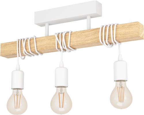 EGLO Townshend Plafondlamp - E27 - 55 cm - Wit/Bruin - FSC Hout