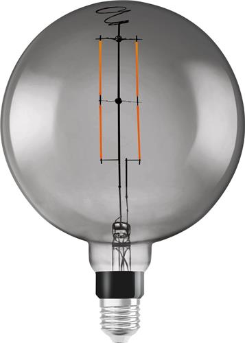 LEDVANCE SMART LED-lamp met wifi-technologie, voetstuk E27, dimbaar, warm wit (25-K), groot bolvorm, helder filament in het rookglas, vervanging voor conventionele 37W, bestuurbaar met Alexa, Google & App