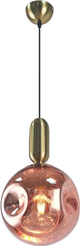 1-lichts hanglamp Lewis met golvend glas - rosé goud