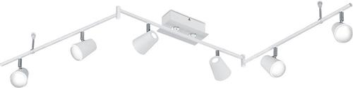 LED Plafondspot - Trion Narca - 36W - Warm Wit 3000K - 6-lichts - Rechthoek - Mat Wit - Aluminium
