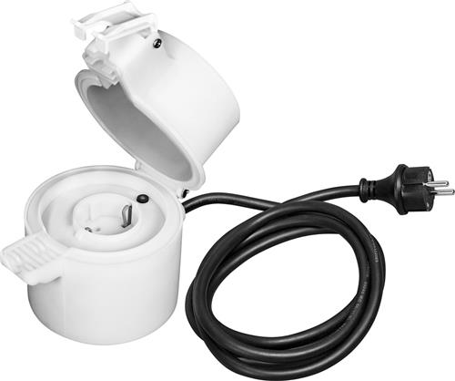 LEDVANCE Smart Socket voor buiten met Bluetooth-technologie, geïntegreerde conventionele apparaten in uw Smart Home, compatibel met Alexa en Google Voice Control, IP44, Smart + BT Outdoor Plug, 1-Pack