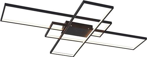 Lindby - LED plafondlamp- met dimmer - 1licht - Metaal, kunststof - H: 6 cm - zwart - Inclusief lichtbron