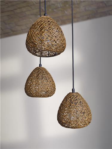 LEDVANCE Decor Paper Drop Pendant Plate 3XE27 Beige