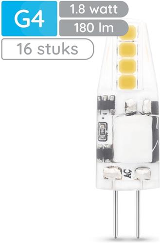 Modee LED Lamp G4 - 1.8W 4000K 180 LM 12V - LED Lamp insteek - Wit Licht - 16 stuks