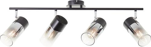 Brilliant lamp Alia spot bar 4-lamps zwart/rookglas metaal zwart 4x A60, E27, 40 W