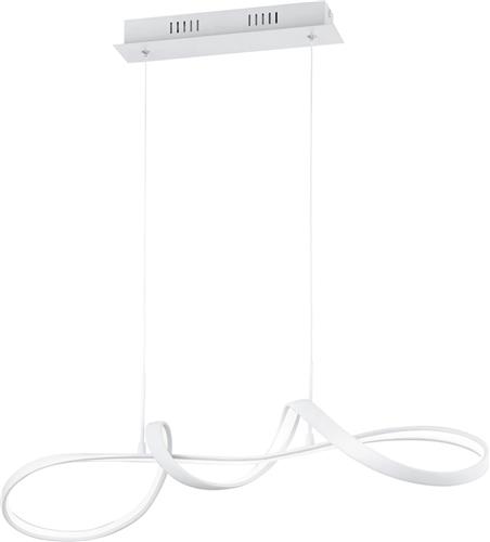LED Hanglamp - Hangverlichting - Trion Peruino - 37W - Natuurlijk Wit 4000K - Dimbaar - Rond - Mat Wit - Aluminium