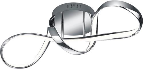 LED Plafondlamp - Plafondverlichting - Trion Peruino - 28W - Natuurlijk Wit 4000K - Dimbaar - Rond - Glans Chroom - Aluminium