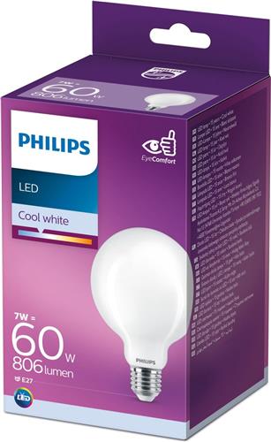 Philips - LED - Globe - E27 - Mat - 60W - Koel Wit Licht