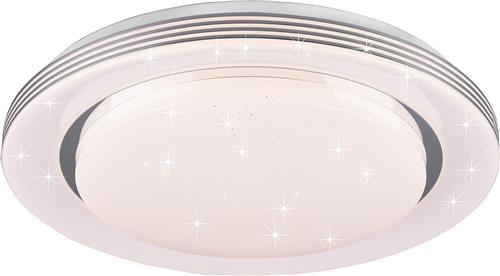 LED Plafondlamp - Plafondverlichting - Trion Atras - 21W - Aanpasbare Kleur - Afstandsbediening - Dimbaar - Sterlicht - Rond - Mat Wit - Kunststof