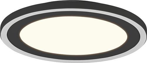 LED Plafondlamp - Plafondverlichting - Trion Coman - 24.5W - Warm Wit 3000K - Rond - Mat Zwart - Kunststof