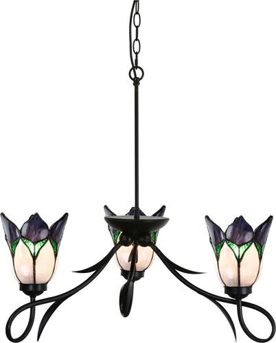 Art Deco Trade - 3 lichts Kroonluchter Lovely Flower Purple