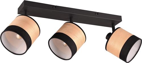 LED Plafondlamp - Plafondverlichting - Trion Lazo - E14 Fitting - 3-lichts - Rond - Mat Zwart- Metaal - Max 10W