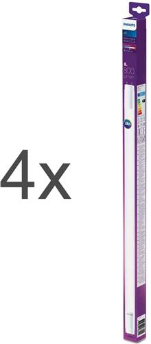 4 x PHILIPS - LED TL Buis T8 met starter - LEDtube 800lm - 60cm - 8W - Natuurlijk Wit 4000K | Vervangt 18W