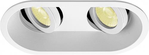 Inbouwspot Kiefer met Philips HUE White - inbouwspot - Wit - dubbele verdiepte spot - Voor binnen / woonkamer / keuken / slaapkamer - IP20 - GU10 - Buitendiameter: Dubbele spot - boorgat: Vierkante uitsparing - min. Inbouwdiepte: 90MM