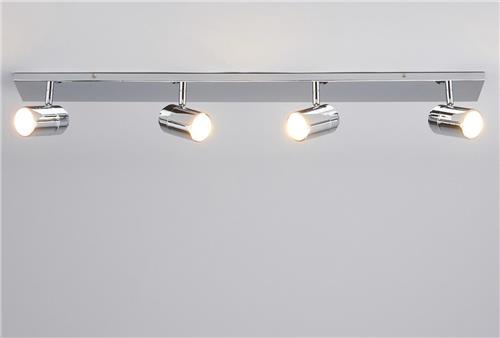 Lindby - Plafondlamp badkamer - 4lichts - metaal - H: 11 cm - GU10 - chroom