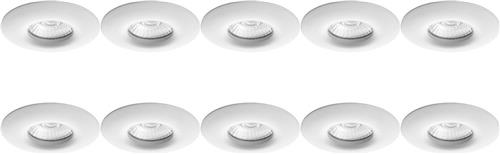 Spot Armatuur 10 Pack - Proma Luno Pro - GU10 Inbouwspot - Waterdicht IP65 - Rond - Wit - Aluminium - Ø82mm
