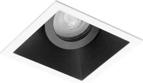 Spot Armatuur GU10 - Proma Zano Pro - GU10 Inbouwspot - Vierkant - Zwart/Wit - Aluminium - Kantelbaar - 93mm