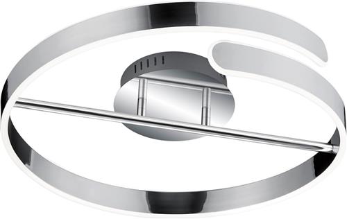 LED Plafondlamp - Plafondverlichting - Torna Prigon - 37W - Natuurlijk Wit 4000K - Dimbaar - Rond - Glans Chroom - Aluminium
