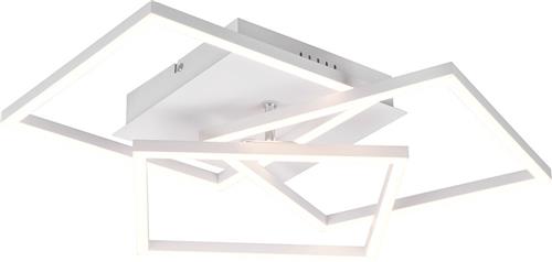 LED Plafondlamp - Trion Mibal - 28W - Aanpasbare Kleur - Afstandsbediening - Dimbaar - Rechthoek - Mat Wit - Aluminium