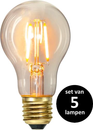 Star Trading LED Peertje (Standaard maat) lichtbron - E27 - Niet dimbaar - Super Warm Wit <2200K - 1.6 Watt - vervangt 15W Halogeen - set van 5
