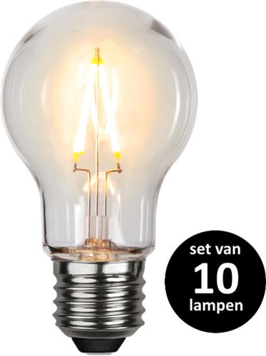 0.6W(E27) Standaard Bol voor prikkabel (A55) -Super Warm Wit (< 2200K) -Niet dimbaar - , Voor prikkabel - set van 10