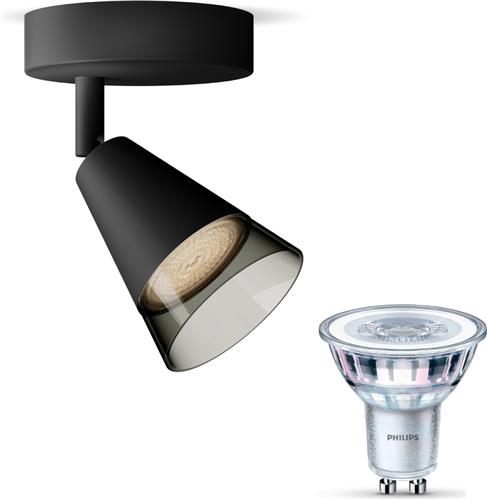 Philips Cleft Opbouwspot (Zwart) - Warmwit Licht - Wandspot of Plafondspot met 1 Lichtpunt - GU10 - Niet Dimbaar